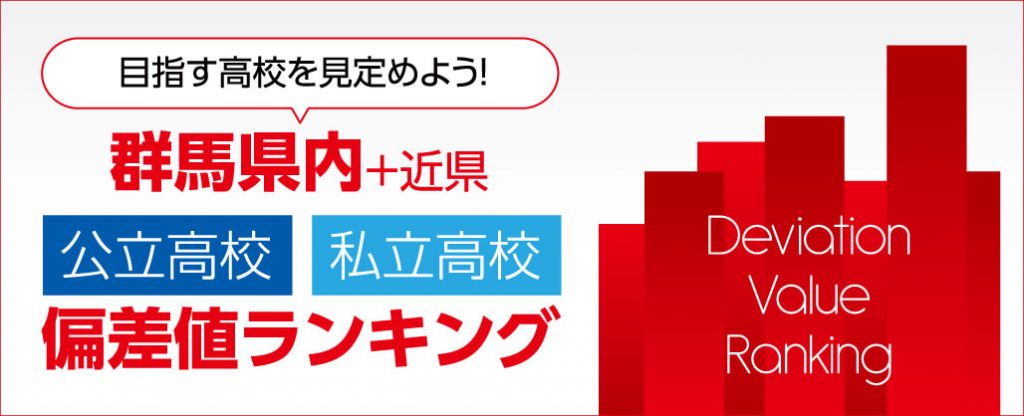 群馬の高校、偏差値ランキング